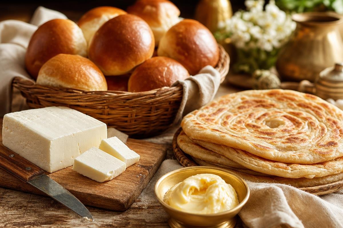 Butterish butter with fresh paratha and brioche